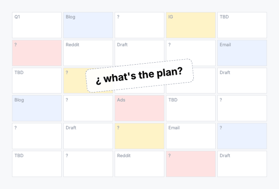 Product screenshot — campaign matrix view